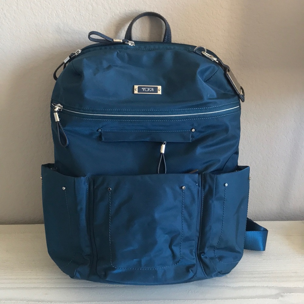 Tumi blue backpack